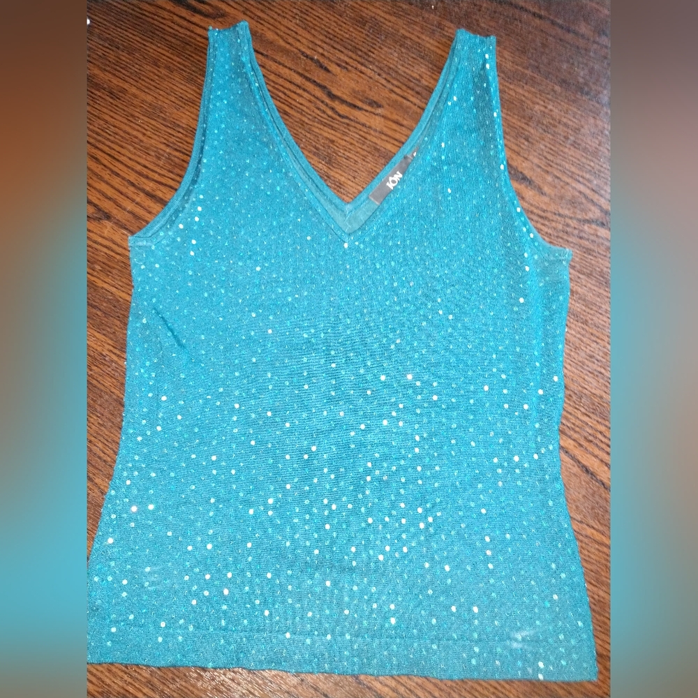 Teal Sequined Tank